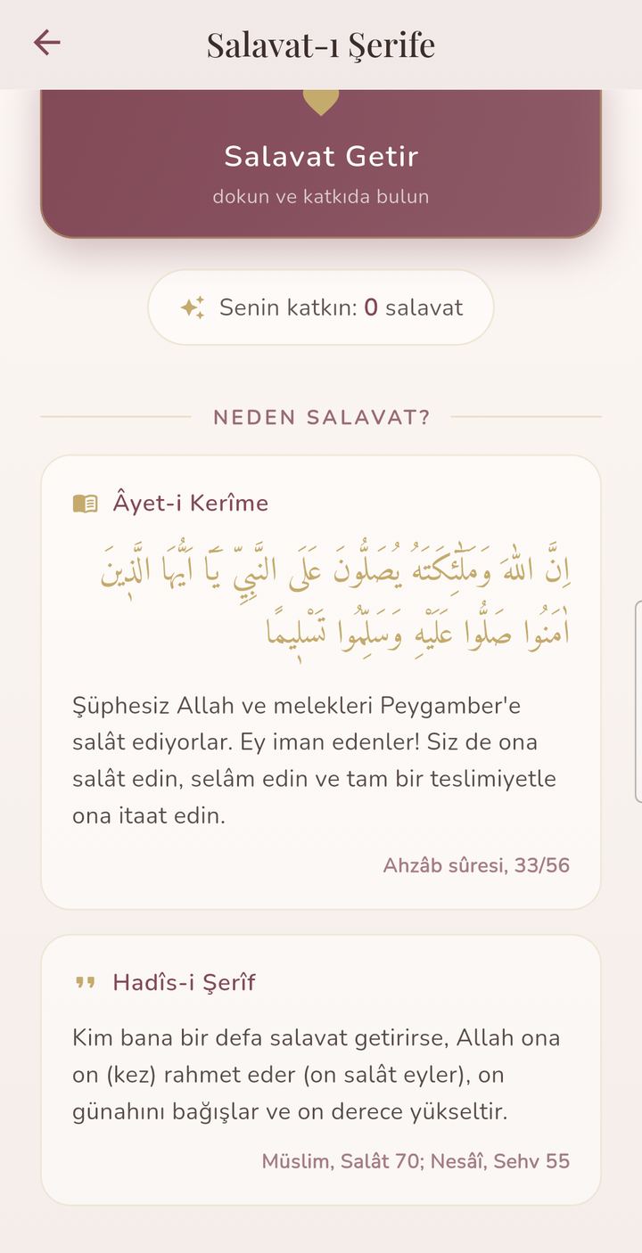 Neden salavat bölümü: ayet-i kerime ve hadis-i şerif